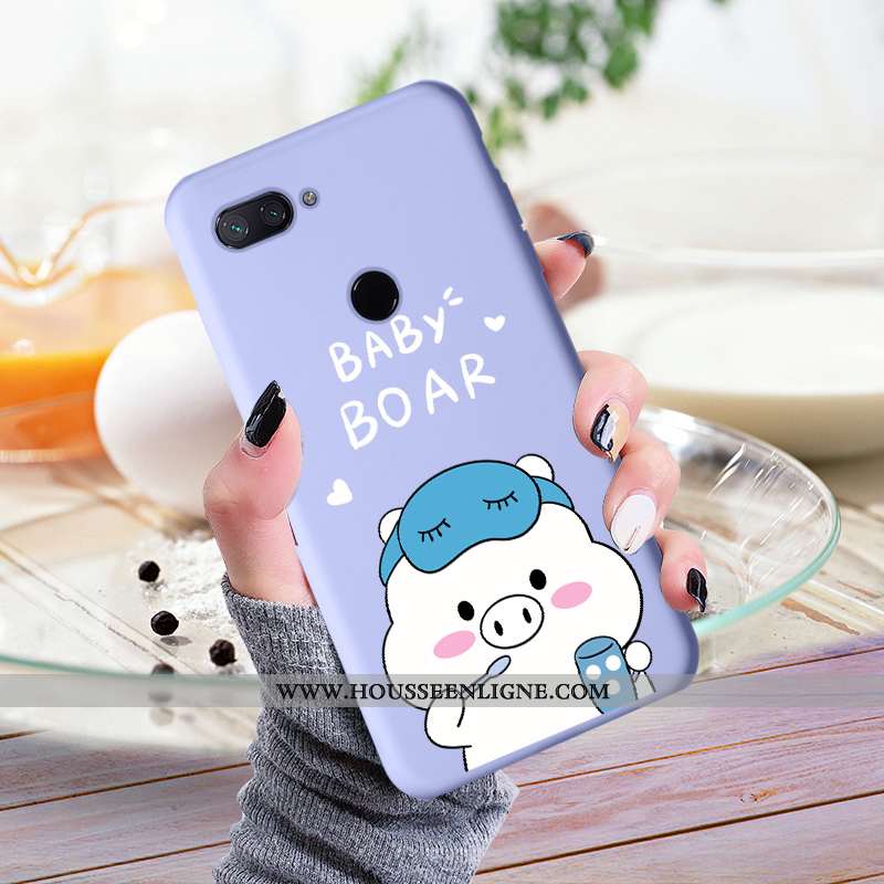 Coque Xiaomi Mi 8 Lite Silicone Protection Petit Jeunesse Téléphone Portable Étui Dessin Animé Viole