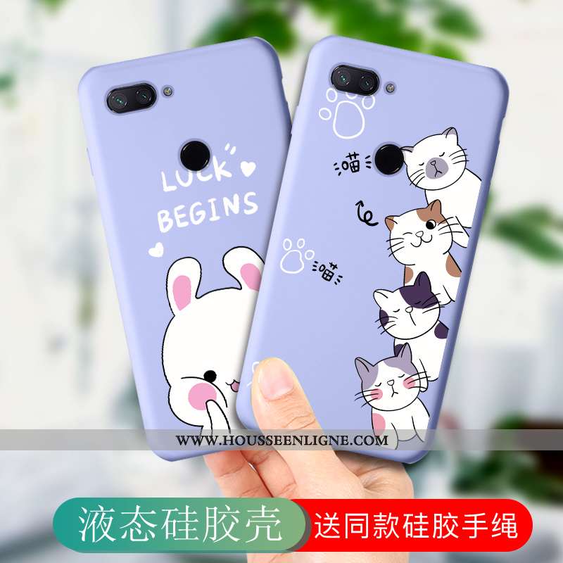 Coque Xiaomi Mi 8 Lite Silicone Protection Petit Jeunesse Téléphone Portable Étui Dessin Animé Viole