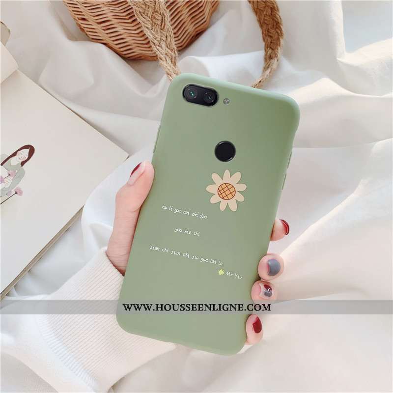 Coque Xiaomi Mi 8 Lite Silicone Protection Petit Simple Jeunesse Fluide Doux Turquoise