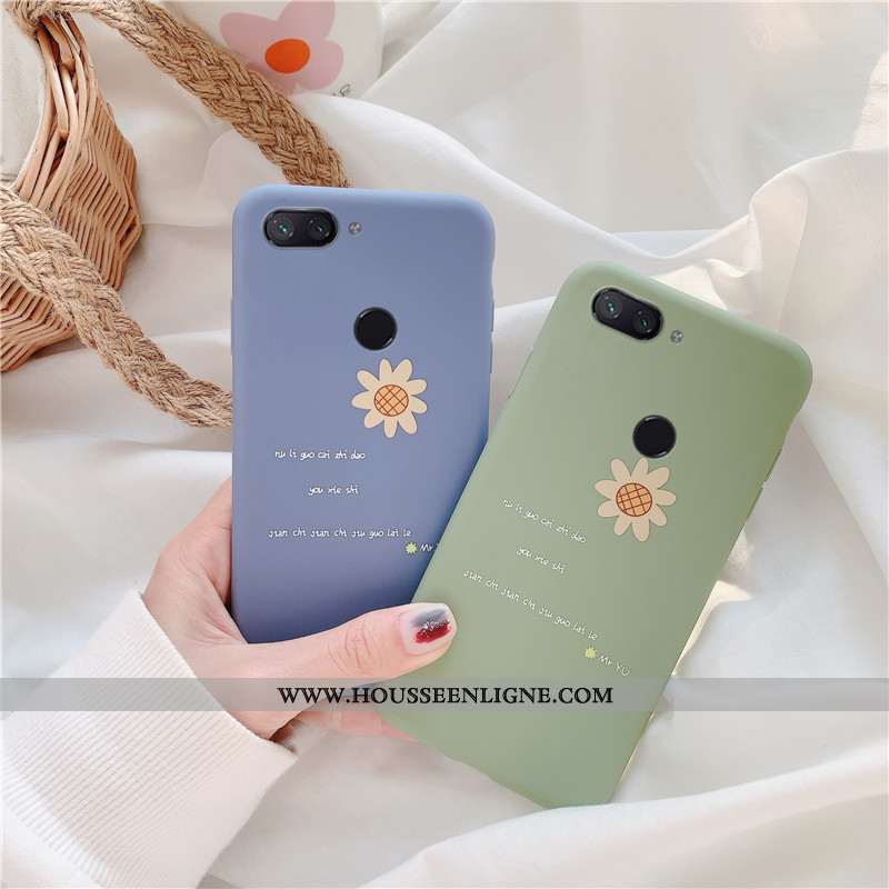Coque Xiaomi Mi 8 Lite Silicone Protection Petit Simple Jeunesse Fluide Doux Turquoise