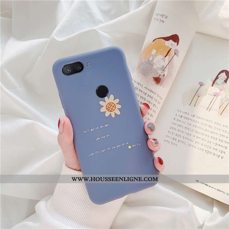Coque Xiaomi Mi 8 Lite Silicone Protection Petit Simple Jeunesse Fluide Doux Turquoise