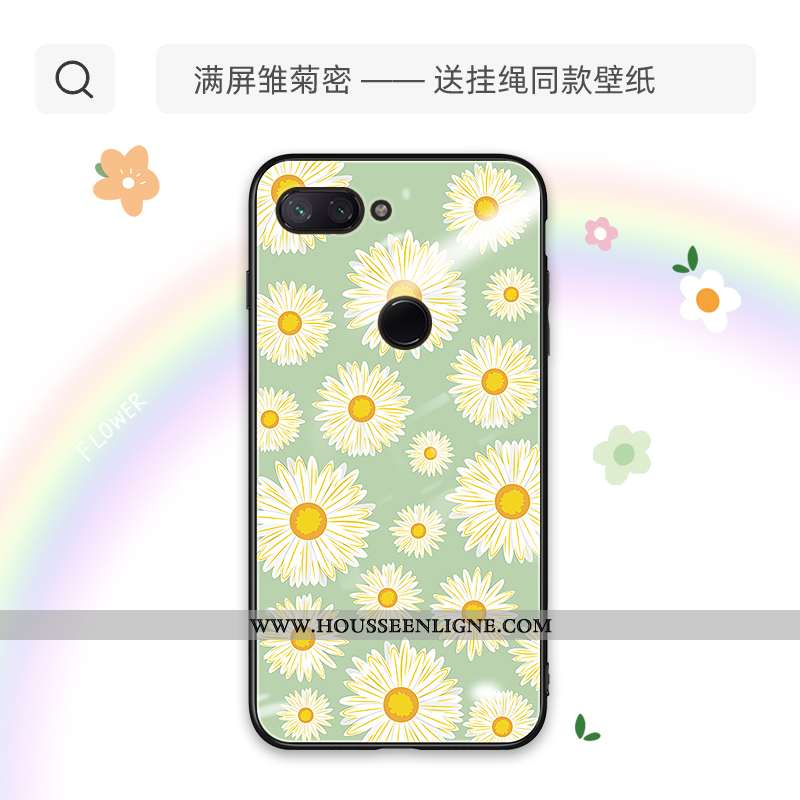 Coque Xiaomi Mi 8 Lite Verre Charmant Téléphone Portable Étui En Silicone Protection Incassable Vert