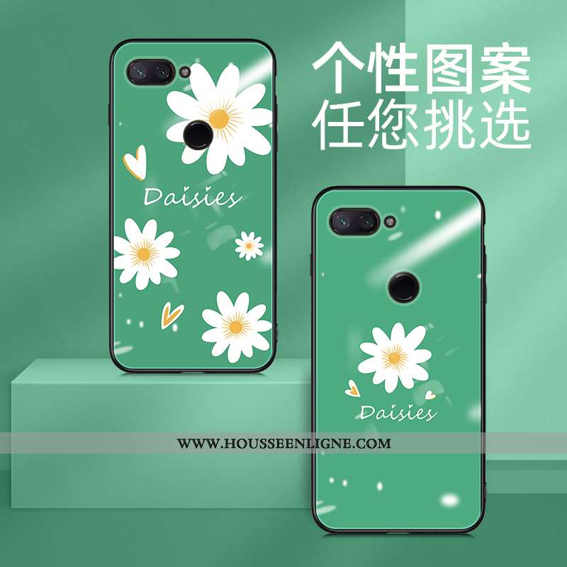 Coque Xiaomi Mi 8 Lite Verre Charmant Téléphone Portable Étui En Silicone Protection Incassable Vert