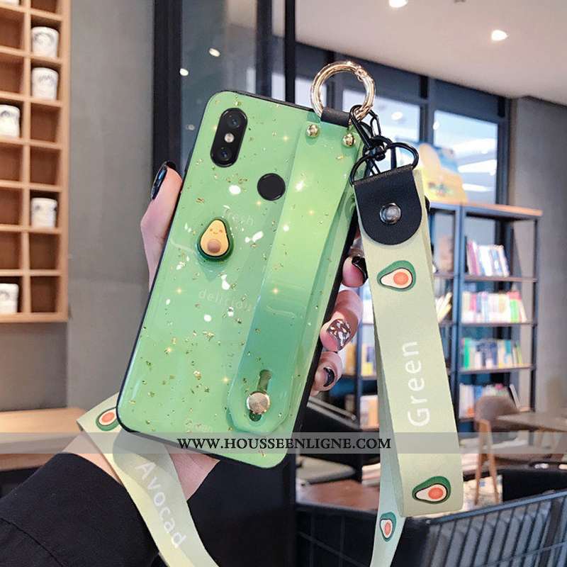 Coque Xiaomi Mi 8 Modèle Fleurie Fluide Doux Tout Compris Petit Cœur Ornements Suspendus Étui Rose