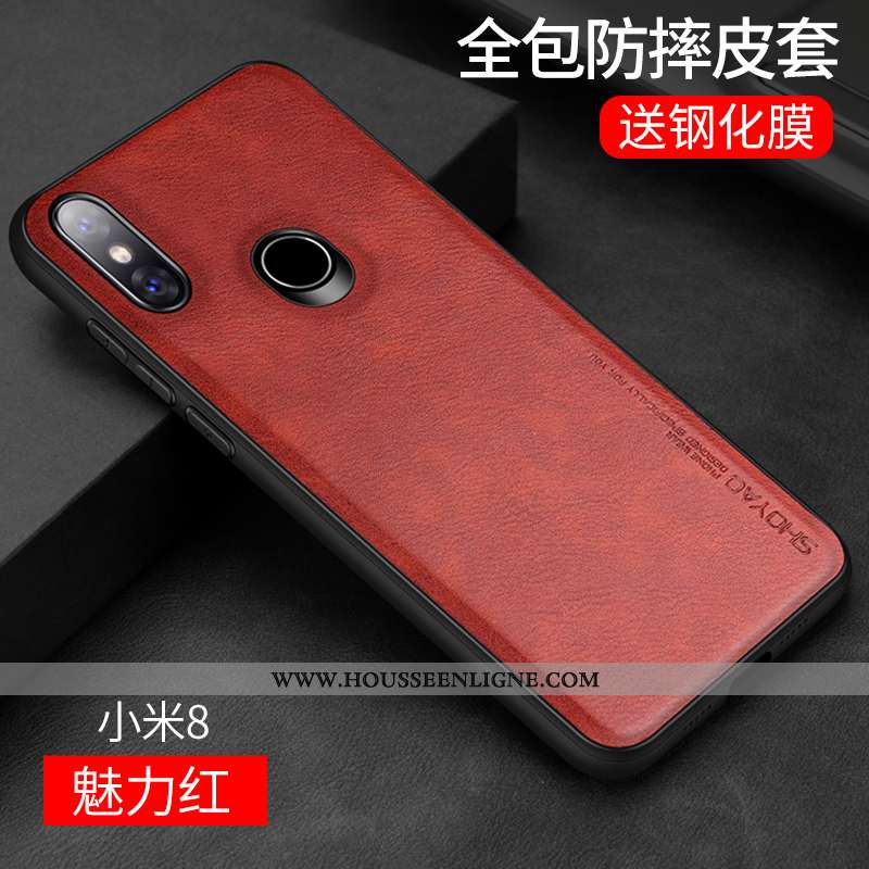 Coque Xiaomi Mi 8 Modèle Fleurie Protection Tout Compris Créatif Jeunesse Simple Petit Noir