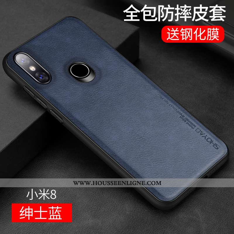 Coque Xiaomi Mi 8 Modèle Fleurie Protection Tout Compris Créatif Jeunesse Simple Petit Noir