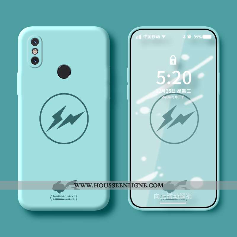 Coque Xiaomi Mi 8 Pro Cuir Modèle Fleurie Téléphone Portable Étui Silicone Vent Nouveau Turquoise