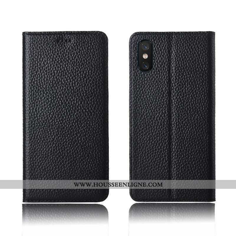 Coque Xiaomi Mi 8 Pro Cuir Véritable Cuir Marron Silicone Petit Téléphone Portable Tout Compris