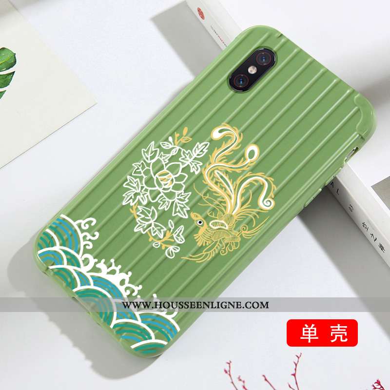 Coque Xiaomi Mi 8 Pro Modèle Fleurie Fluide Doux Vert Incassable Net Rouge Téléphone Portable Simple