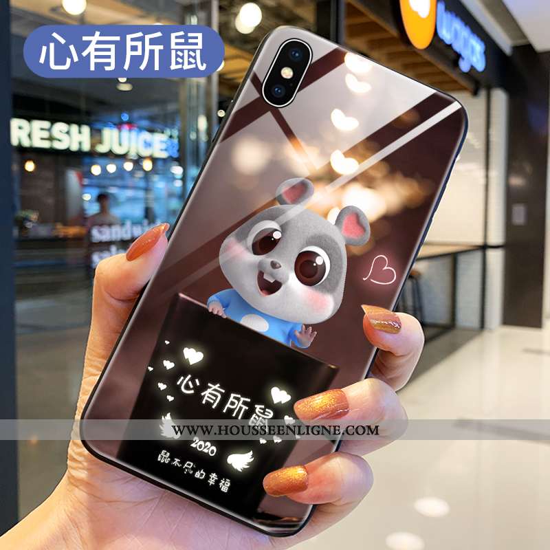 Coque Xiaomi Mi 8 Pro Transparent Dessin Animé Rouge Téléphone Portable Protection Verre