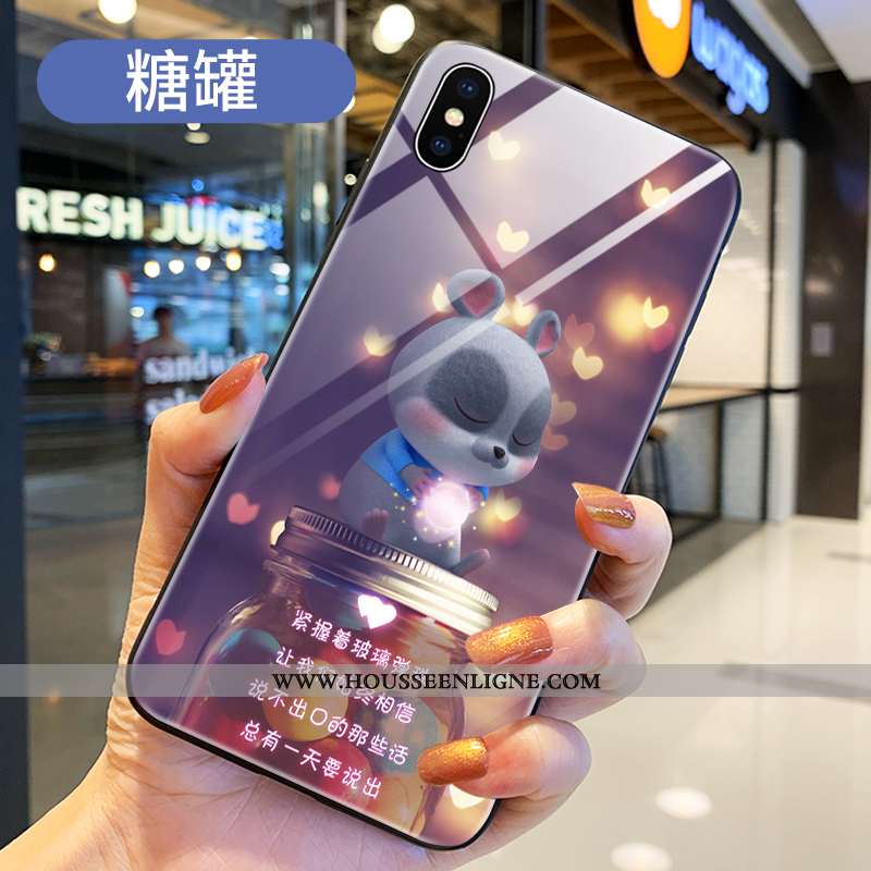 Coque Xiaomi Mi 8 Pro Transparent Dessin Animé Rouge Téléphone Portable Protection Verre