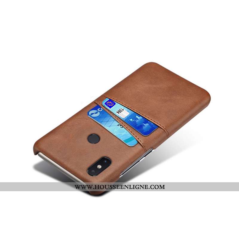 Coque Xiaomi Mi 8 Protection Cuir Business Jeunesse Luxe Étui Marron