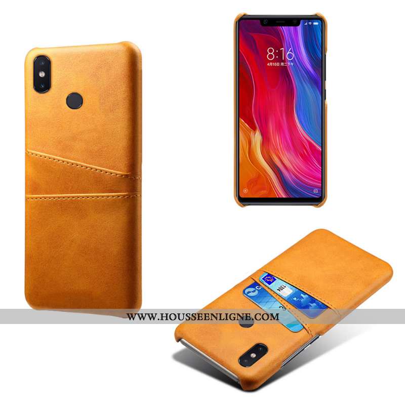 Coque Xiaomi Mi 8 Protection Cuir Business Jeunesse Luxe Étui Marron