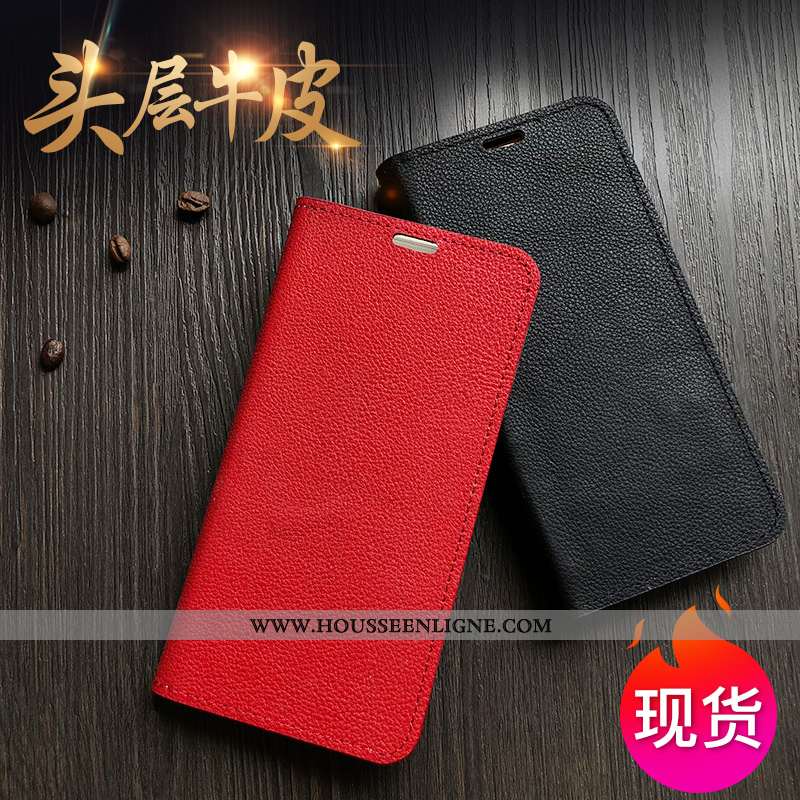 Coque Xiaomi Mi 8 Protection Cuir Véritable Étui Rouge Modèle Fleurie Housse Rose