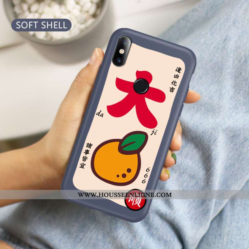 Coque Xiaomi Mi 8 Protection Délavé En Daim Silicone Rat Jeunesse Téléphone Portable Tout Compris Bl