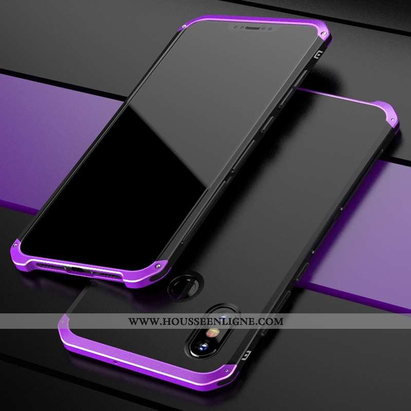 Coque Xiaomi Mi 8 Protection Métal Tendance Tout Compris Border Délavé En Daim Violet