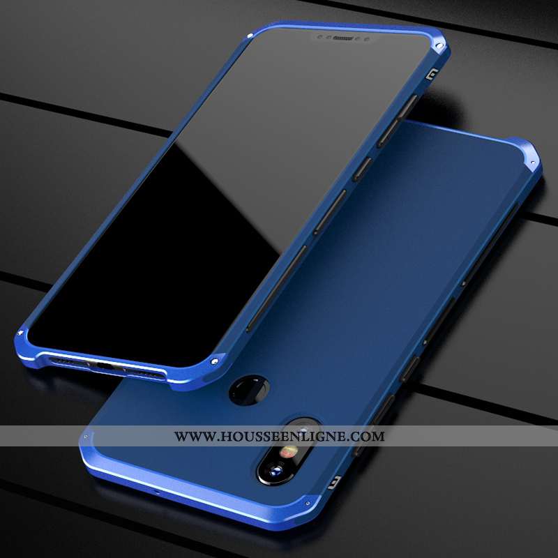 Coque Xiaomi Mi 8 Protection Métal Tendance Tout Compris Border Délavé En Daim Violet