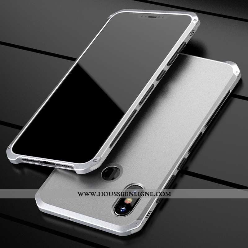 Coque Xiaomi Mi 8 Protection Métal Tendance Tout Compris Border Délavé En Daim Violet