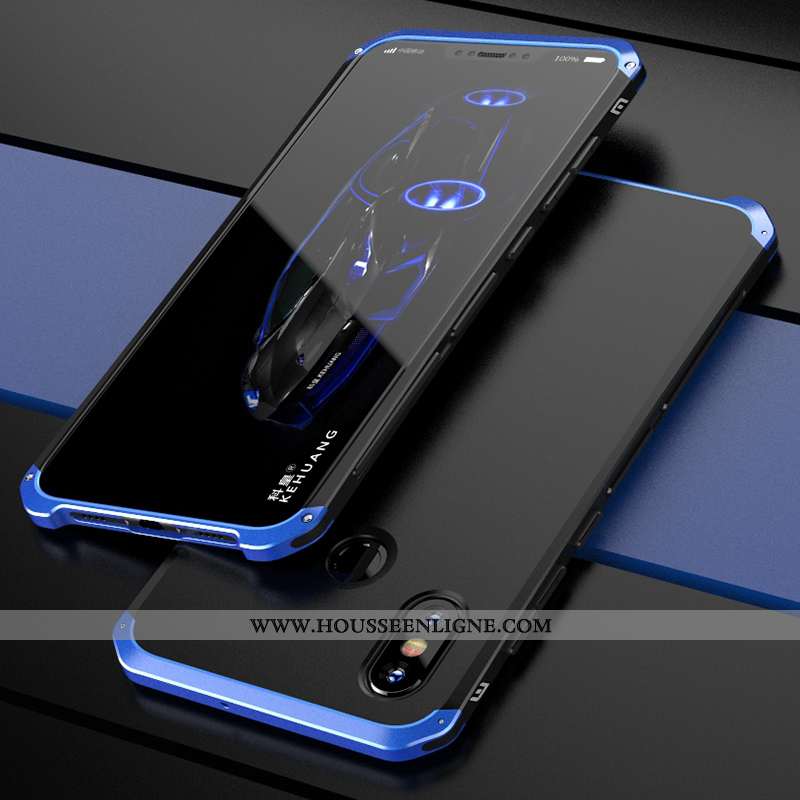 Coque Xiaomi Mi 8 Protection Métal Tendance Tout Compris Border Délavé En Daim Violet