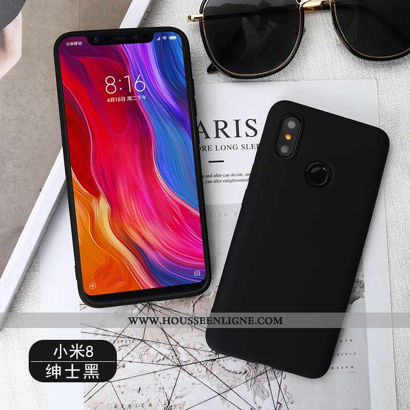 Coque Xiaomi Mi 8 Silicone Fluide Doux Rouge Petit Bleu Téléphone Portable