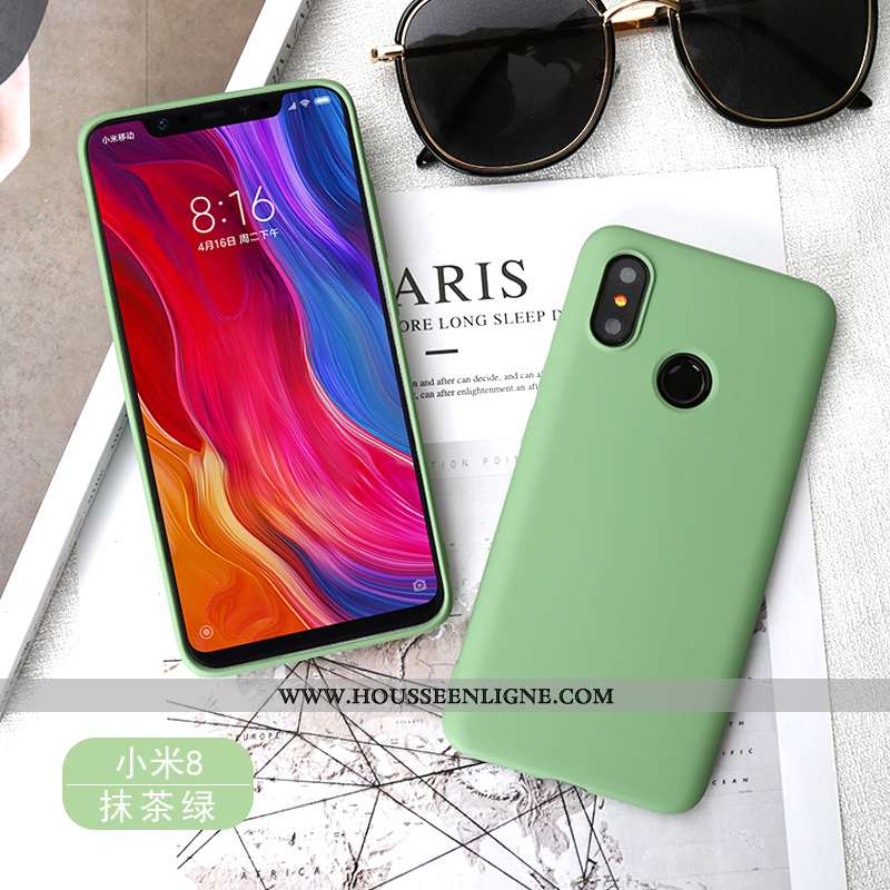 Coque Xiaomi Mi 8 Silicone Fluide Doux Rouge Petit Bleu Téléphone Portable