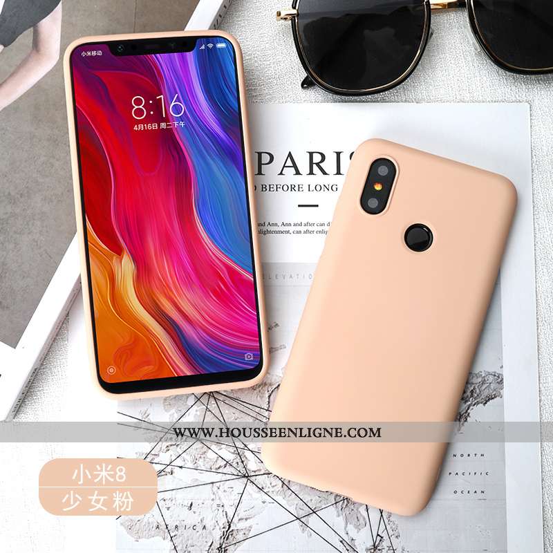 Coque Xiaomi Mi 8 Silicone Fluide Doux Rouge Petit Bleu Téléphone Portable