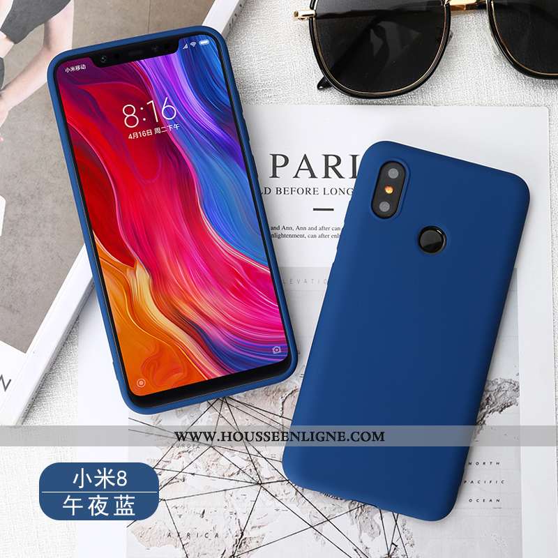 Coque Xiaomi Mi 8 Silicone Fluide Doux Rouge Petit Bleu Téléphone Portable