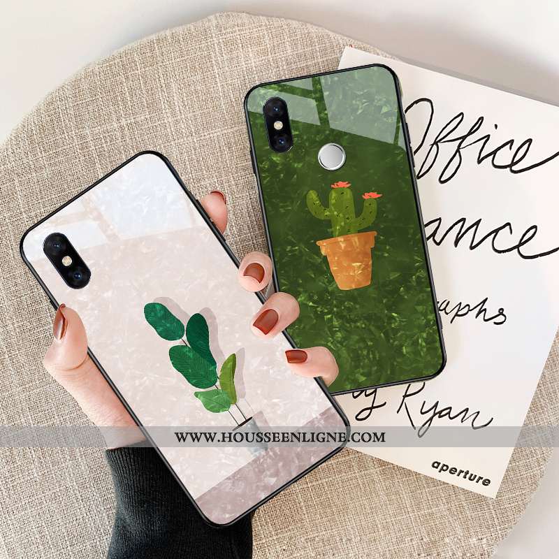 Coque Xiaomi Mi 8 Silicone Mode Verre Frais Créatif Personnalité Vent Blanche