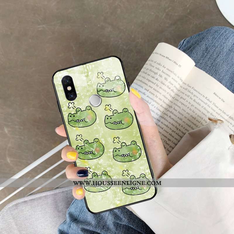 Coque Xiaomi Mi 8 Silicone Mode Verre Frais Créatif Personnalité Vent Blanche