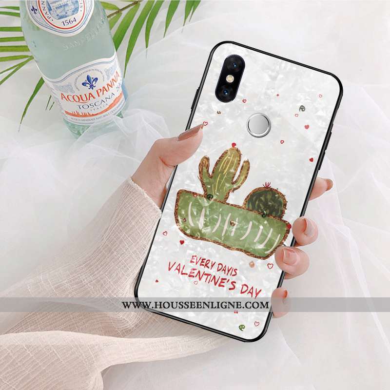 Coque Xiaomi Mi 8 Silicone Mode Verre Frais Créatif Personnalité Vent Blanche
