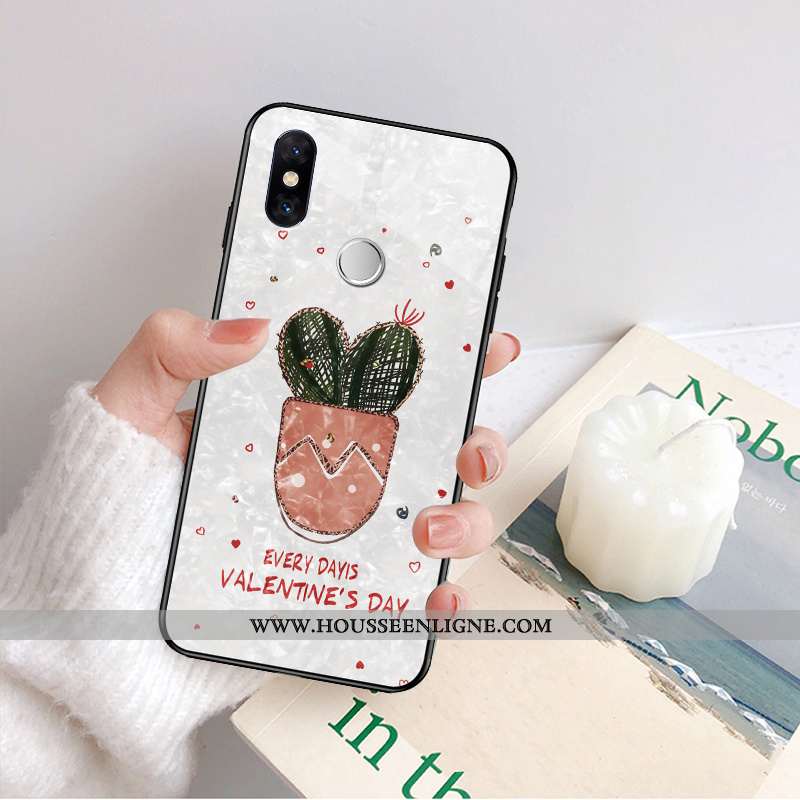 Coque Xiaomi Mi 8 Silicone Mode Verre Frais Créatif Personnalité Vent Blanche