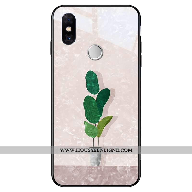 Coque Xiaomi Mi 8 Silicone Mode Verre Frais Créatif Personnalité Vent Blanche