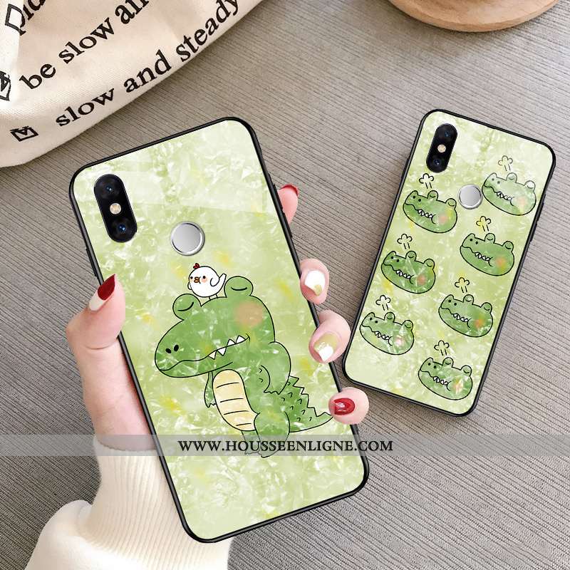Coque Xiaomi Mi 8 Silicone Mode Verre Frais Créatif Personnalité Vent Blanche