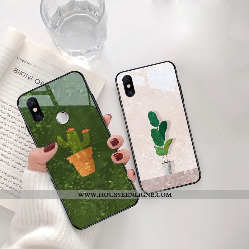 Coque Xiaomi Mi 8 Silicone Mode Verre Frais Créatif Personnalité Vent Blanche