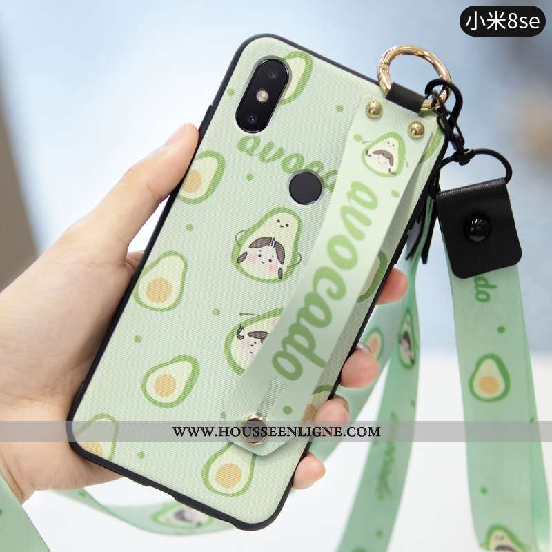 Coque Xiaomi Mi 8 Silicone Protection Téléphone Portable Fruit Fraise Incassable Cœur Verte