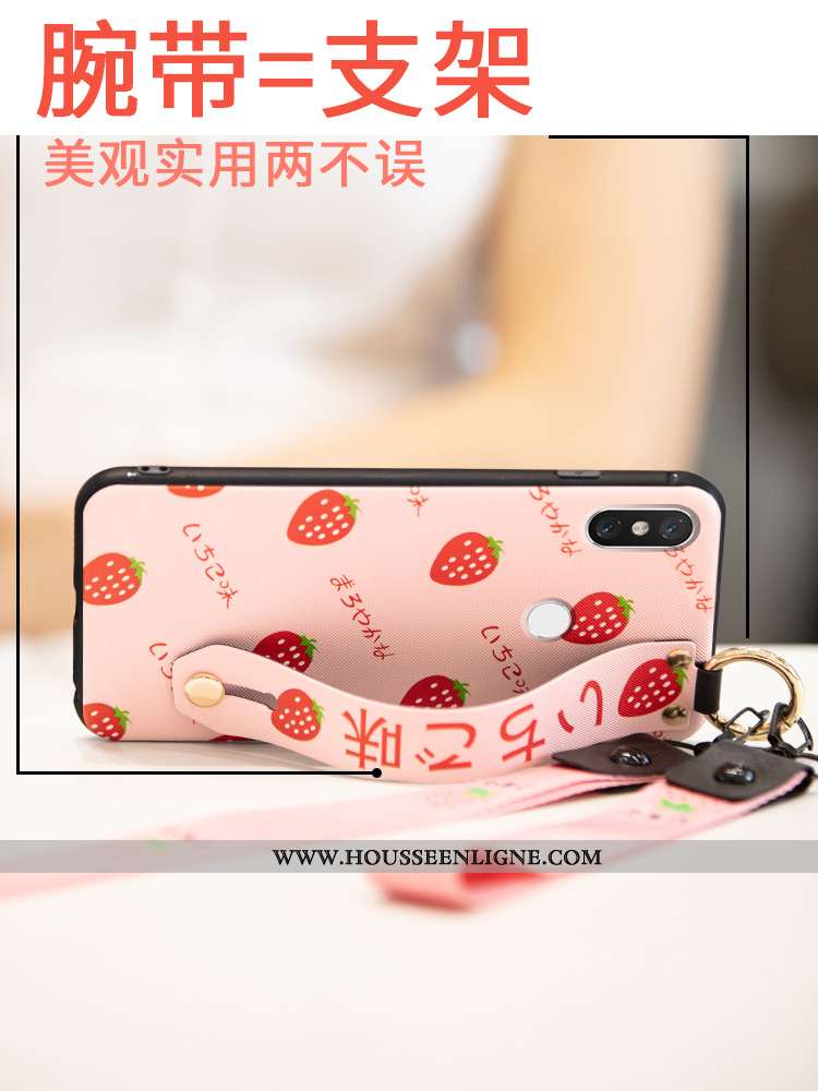 Coque Xiaomi Mi 8 Silicone Protection Téléphone Portable Fruit Fraise Incassable Cœur Verte