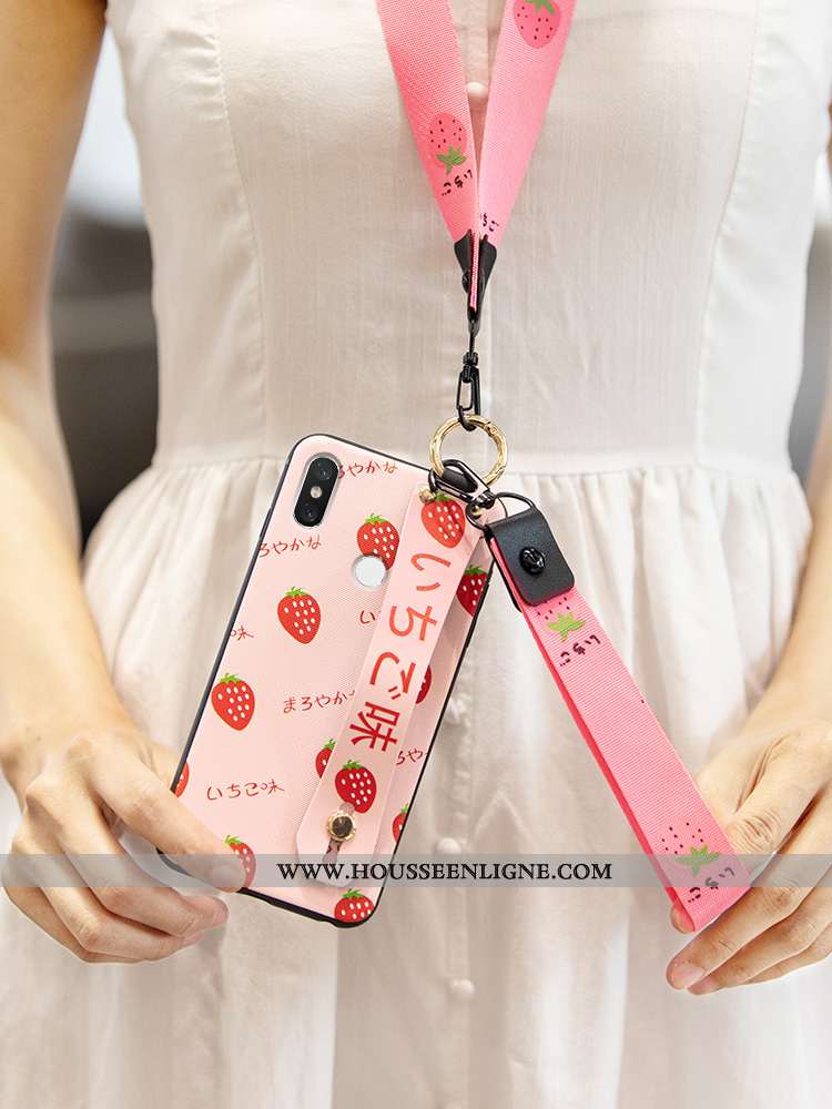 Coque Xiaomi Mi 8 Silicone Protection Téléphone Portable Fruit Fraise Incassable Cœur Verte