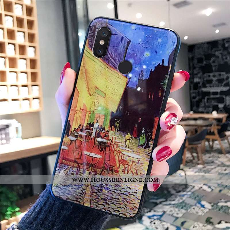 Coque Xiaomi Mi 8 Tendance Fluide Doux Protection Téléphone Portable Jaune Verre