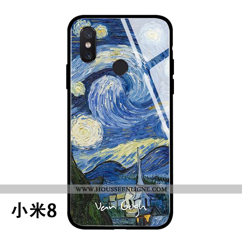 Coque Xiaomi Mi 8 Tendance Fluide Doux Protection Téléphone Portable Jaune Verre