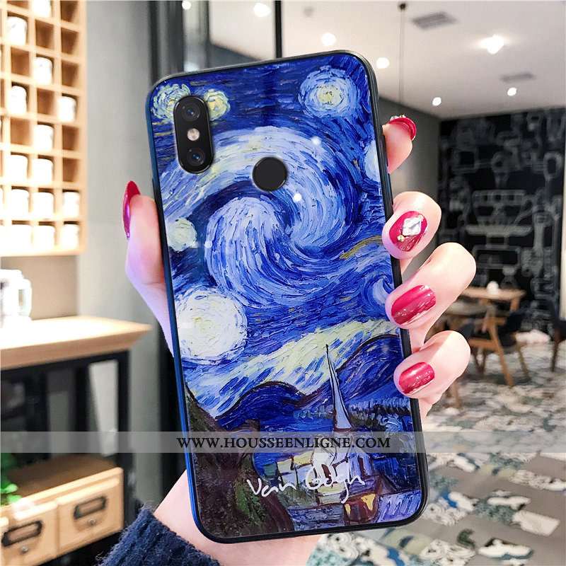 Coque Xiaomi Mi 8 Tendance Fluide Doux Protection Téléphone Portable Jaune Verre