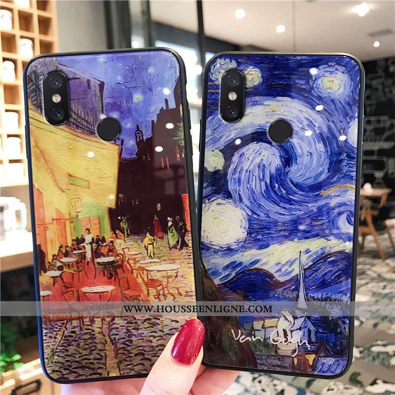 Coque Xiaomi Mi 8 Tendance Fluide Doux Protection Téléphone Portable Jaune Verre