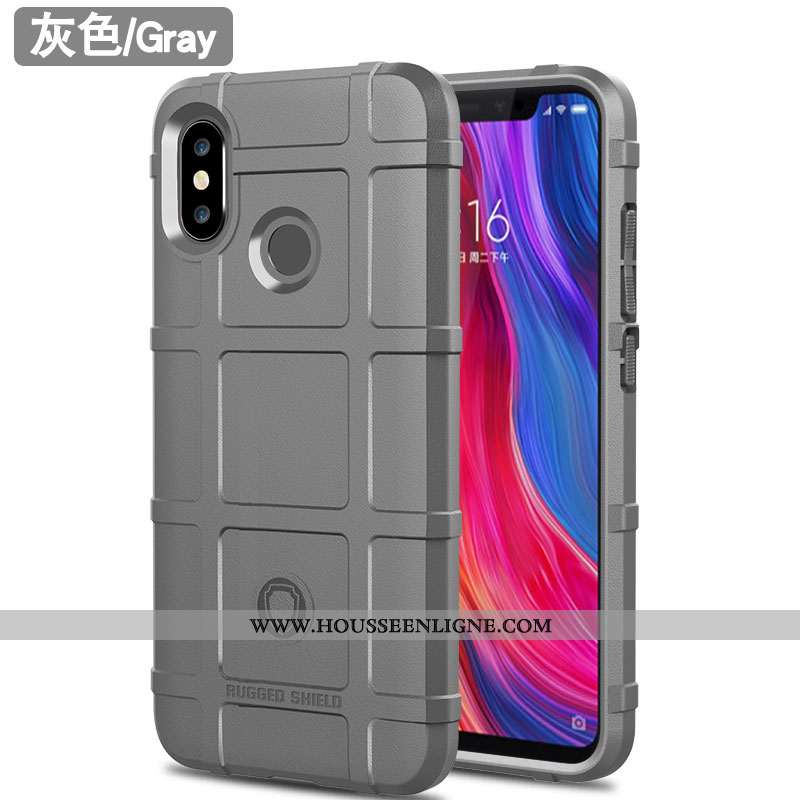 Coque Xiaomi Mi 8 Tendance Fluide Doux Tout Compris Protection Étui Petit Téléphone Portable Marron