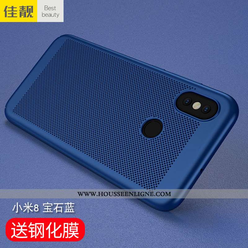 Coque Xiaomi Mi 8 Tendance Légère Évasé Légères Refroidissement Petit Protection Bleu Foncé
