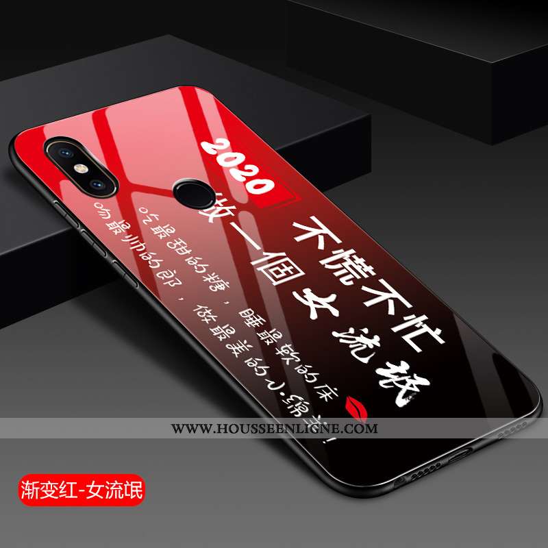 Coque Xiaomi Mi 8 Verre Ornements Suspendus Protection Petit Bleu Silicone