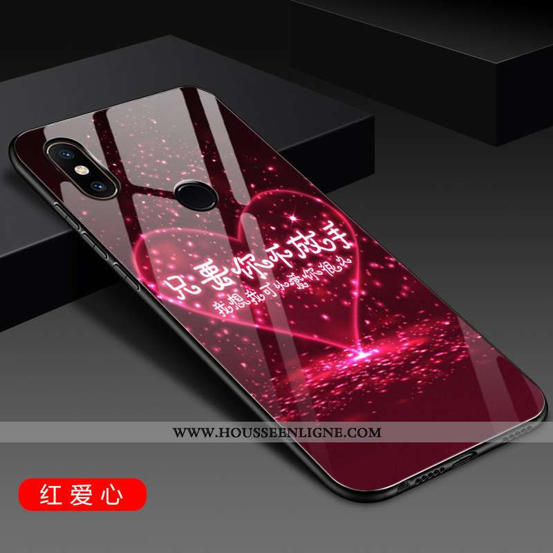 Coque Xiaomi Mi 8 Verre Ornements Suspendus Protection Petit Bleu Silicone