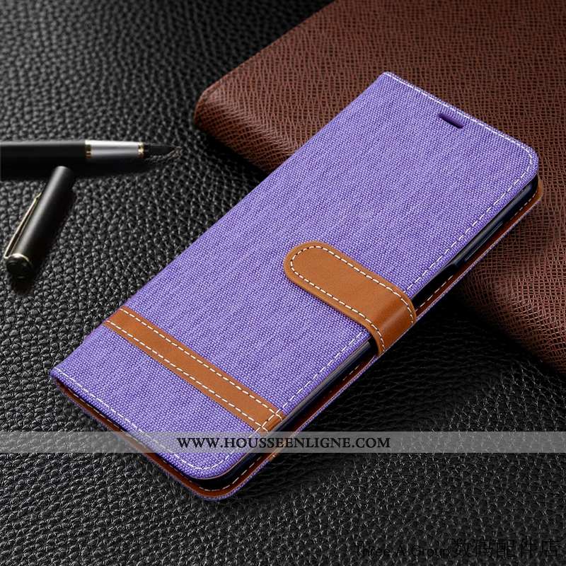 Coque Xiaomi Mi 9 Cuir En Denim Bleu Marin Business Rouge Téléphone Portable Bleu Foncé