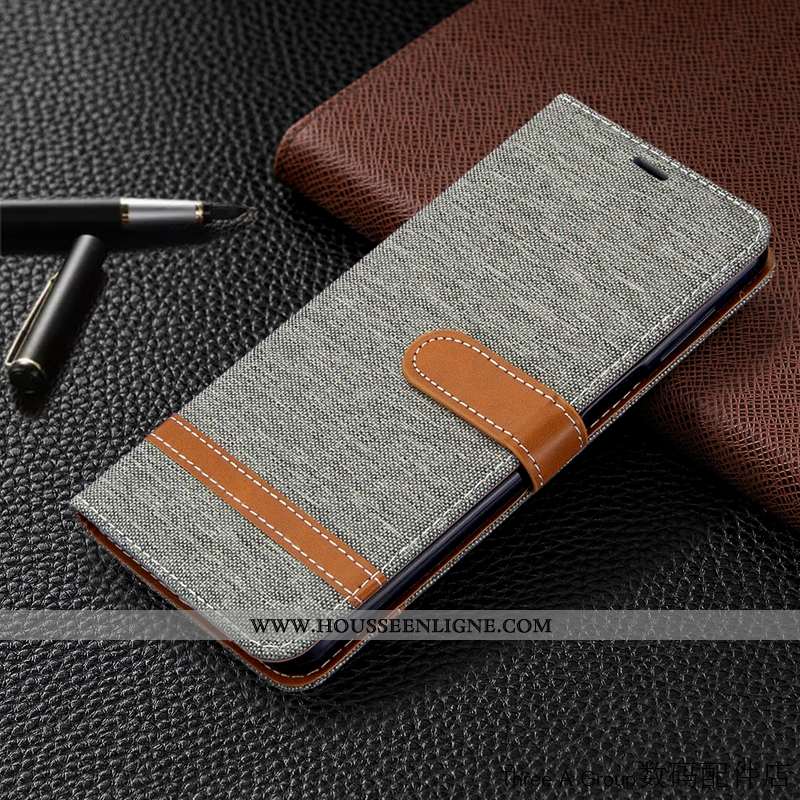 Coque Xiaomi Mi 9 Cuir En Denim Bleu Marin Business Rouge Téléphone Portable Bleu Foncé