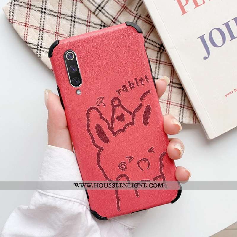 Coque Xiaomi Mi 9 Cuir Fluide Doux Transparent Légère Silicone Créatif Protection Violet