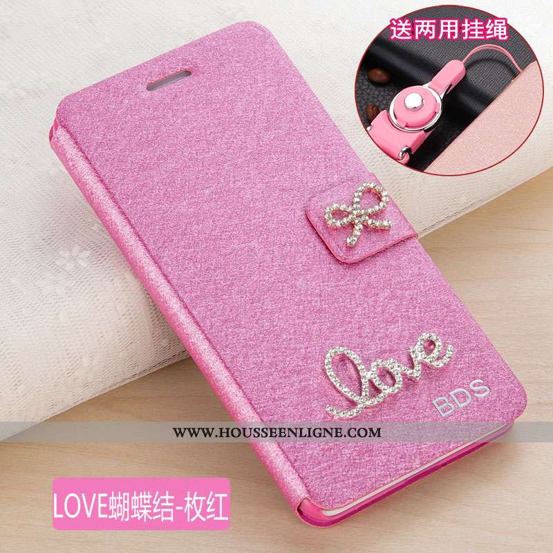 Coque Xiaomi Mi 9 Lite Délavé En Daim Cuir Téléphone Portable Petit Housse Luxe Rose