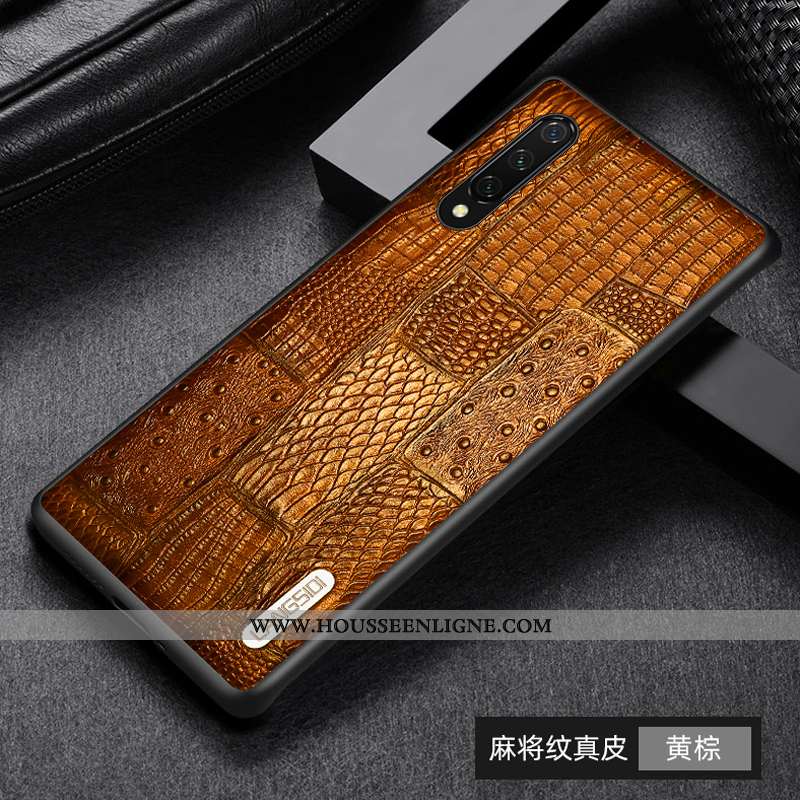 Coque Xiaomi Mi 9 Lite Protection Cuir Véritable Tout Compris Bleu Petit Cuir Incassable